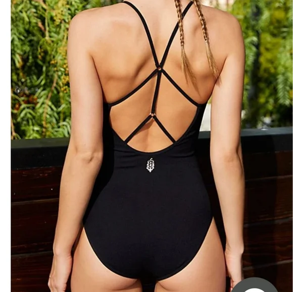 Free People Black Strappy Bodysuit - Picture 2 of 7